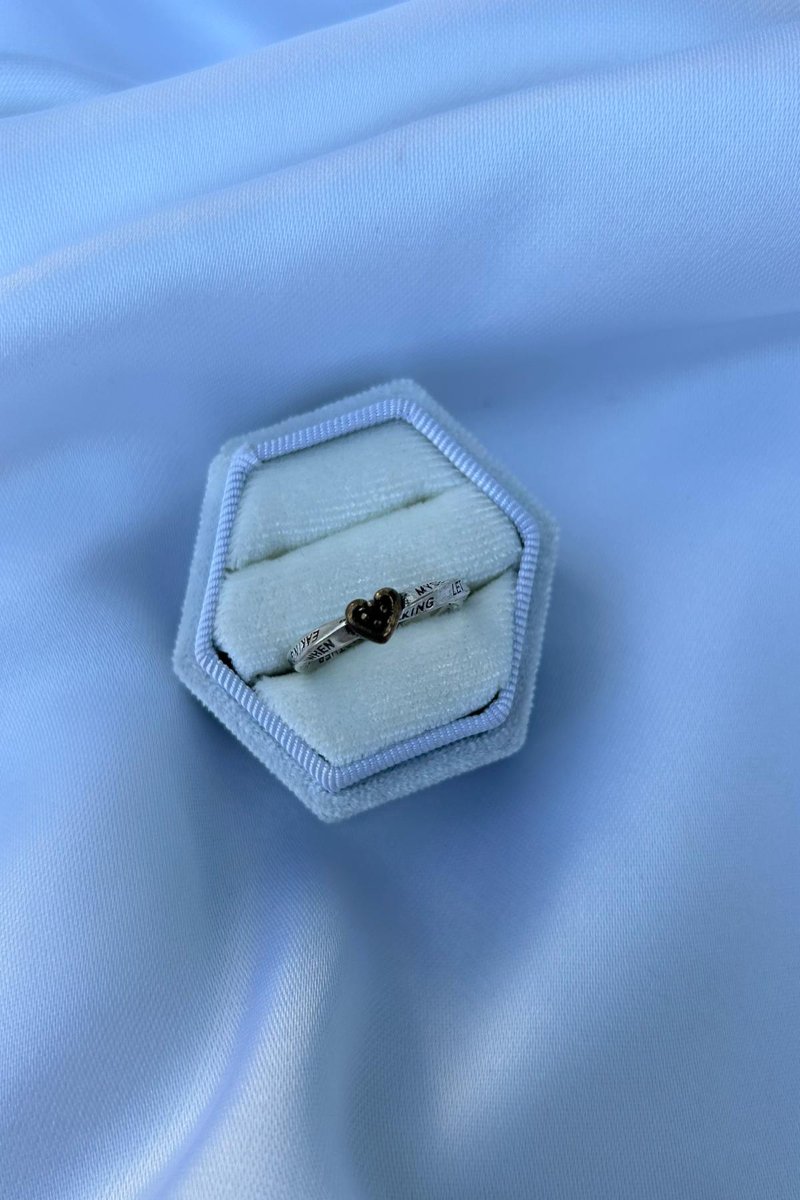 Motivasyon Yazılı Kalp Model Yüzük (Silver)