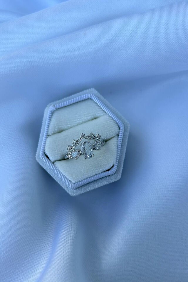 Opal Taş Prenses Model Tasarım Yüzük (Silver)