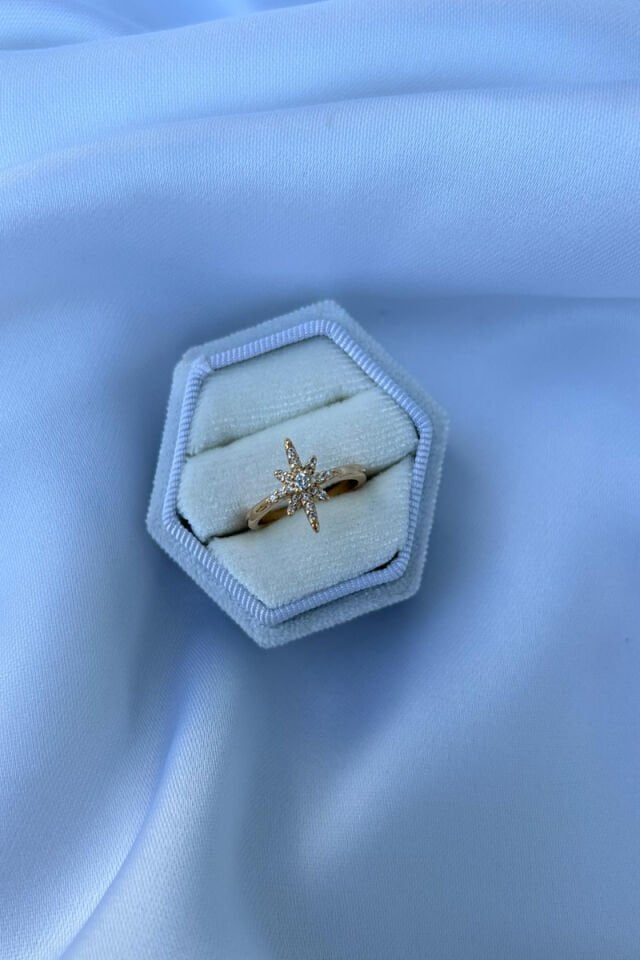 Kristal Taş Kutup Yıldızı Model Yüzük