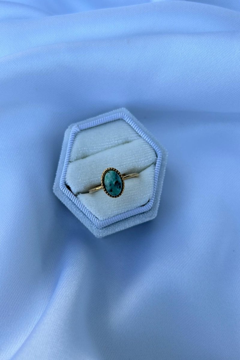 Firuze Taş Oval Etnik Model Yüzük