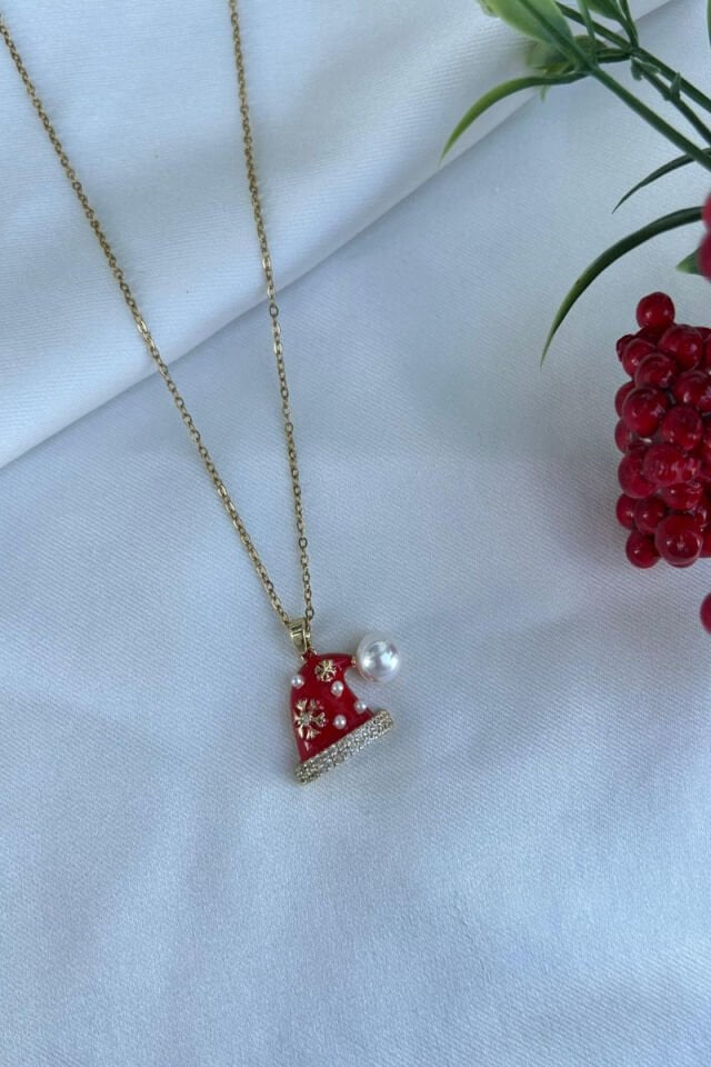 Noel Şapkalı Tasarım Kolye