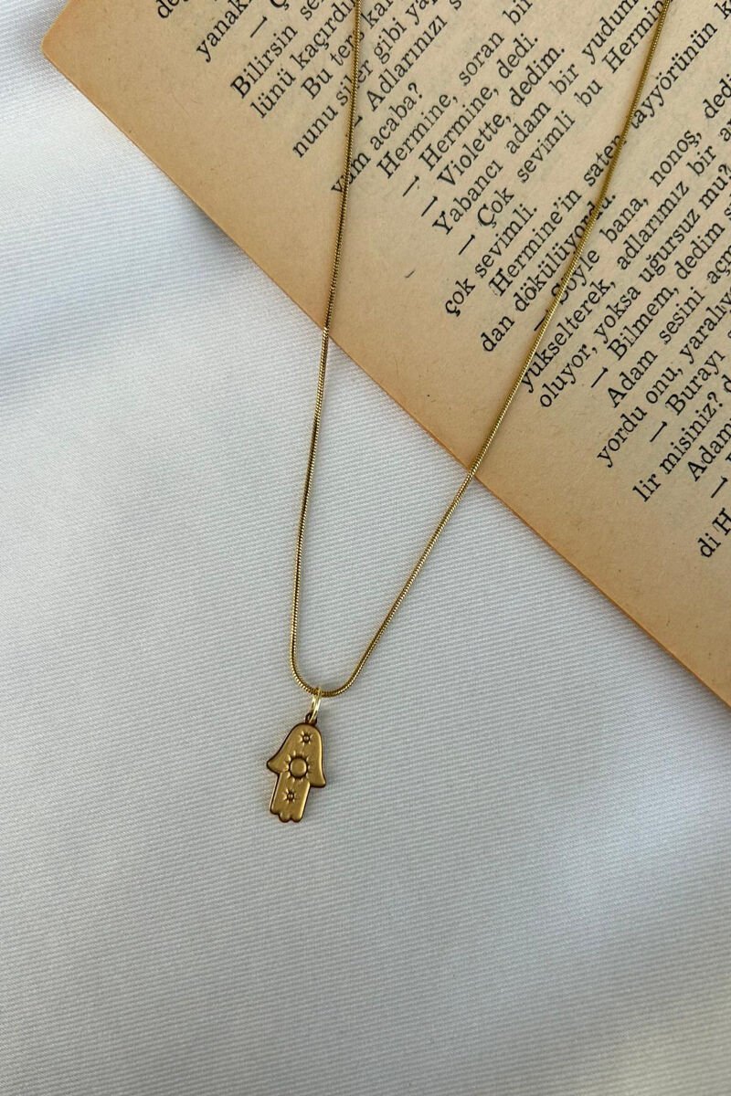 Fatma Ana Etnik Model Minimal Kolye