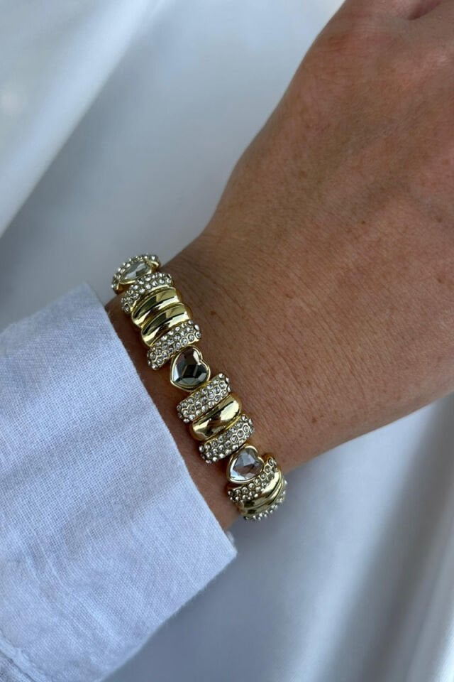 Kalp Detaylı Lastik Model Bileklik