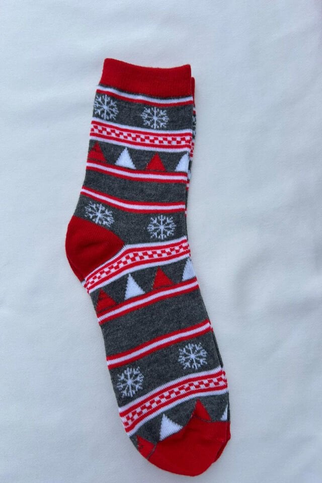 Yeni Yıl Temalı Desenli Çorap