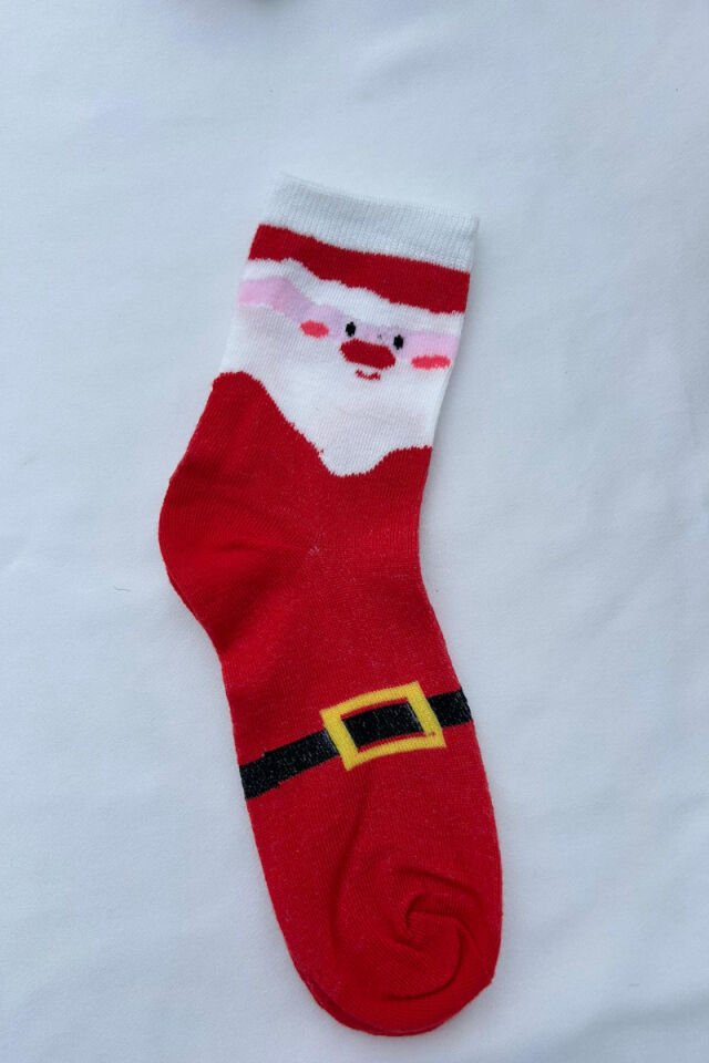 Noel Baba Temalı Kırmızı Çorap