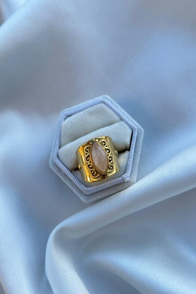 Ay Taşı Vintage Model Büyük Yüzük