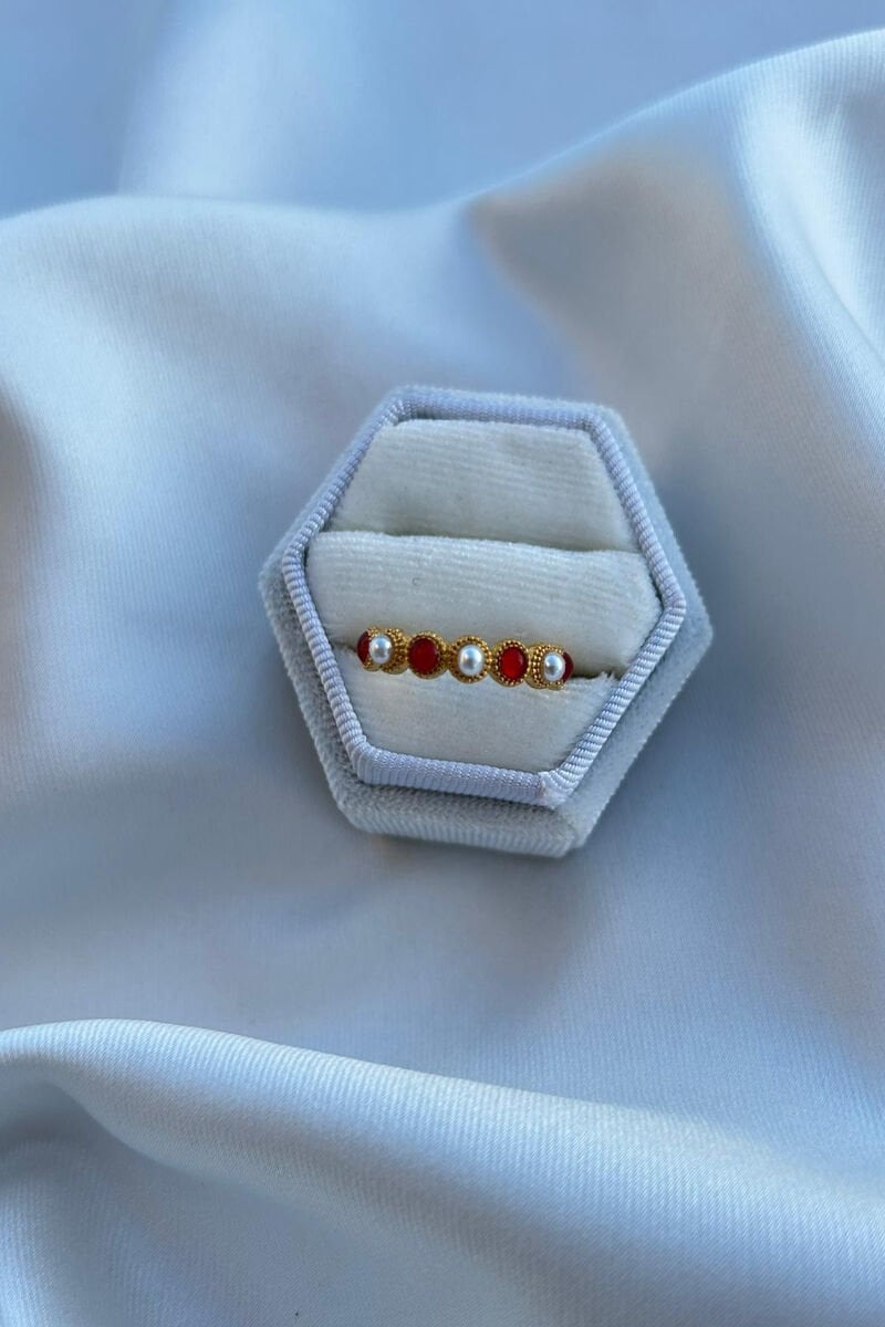 İnci Detaylı Vintage Model Yüzük