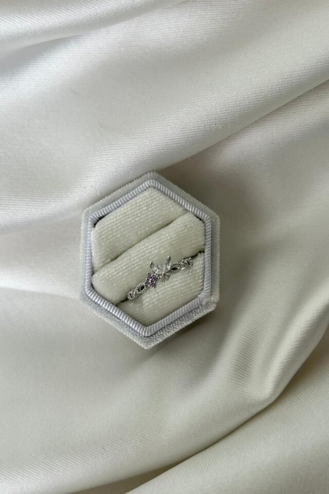 Kelebek Detaylı Minimal Model Yüzük (Silver)