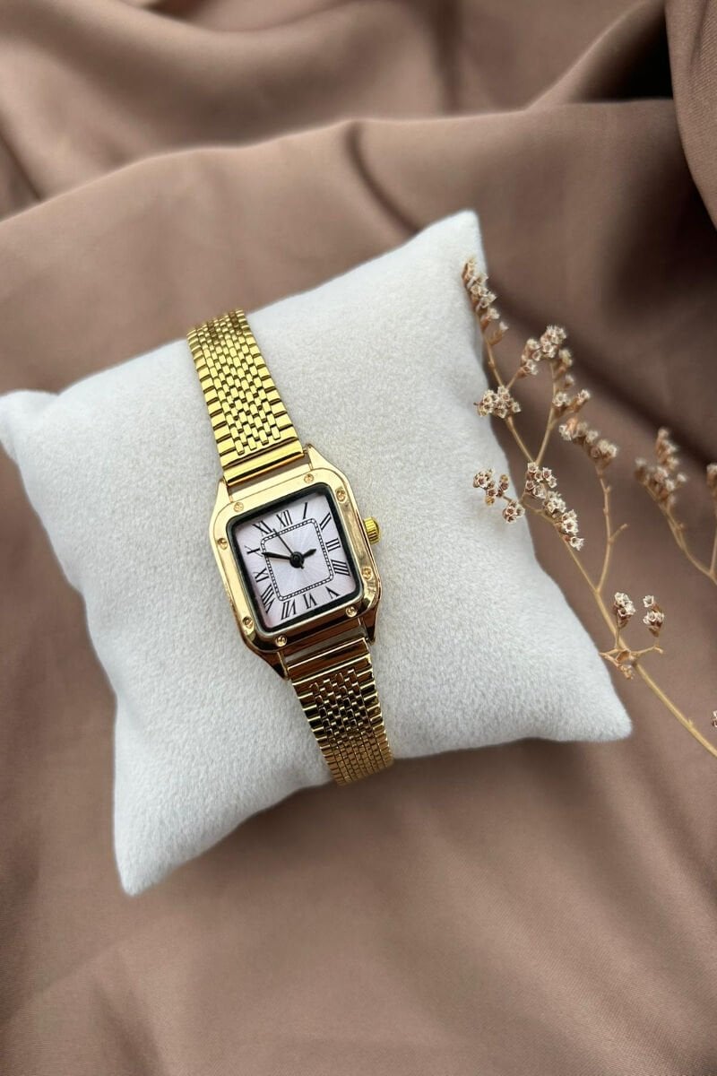 Vinrtage Kare Model Tasarım Saat