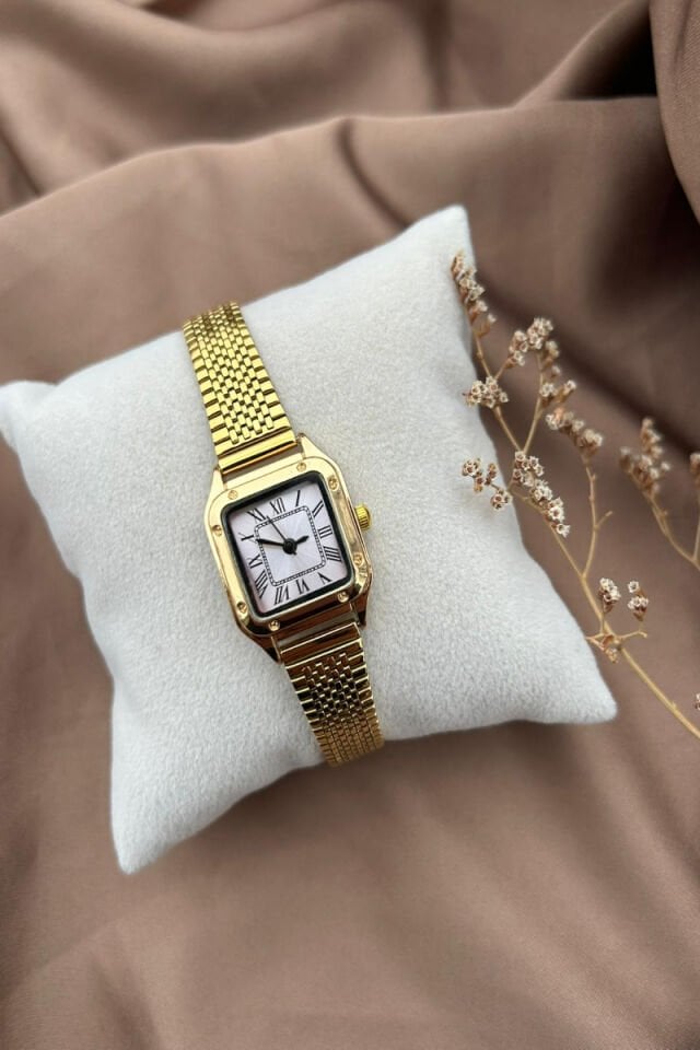 Vinrtage Kare Model Tasarım Saat