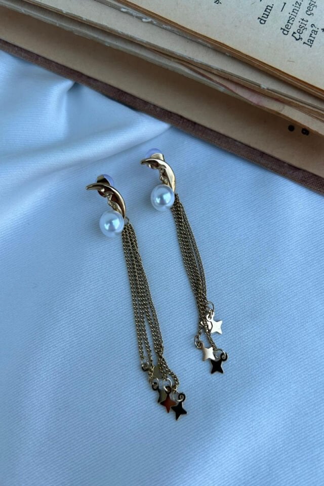 Ay Model Sarkıntılı Tasarım Küpe