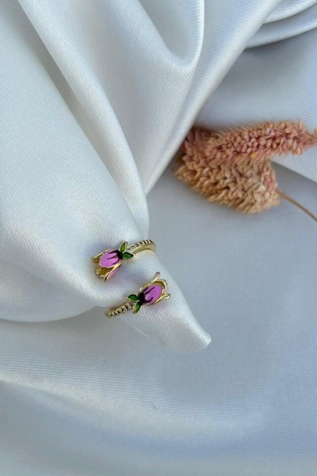 Lale Model Mineli Çiçek Yüzük