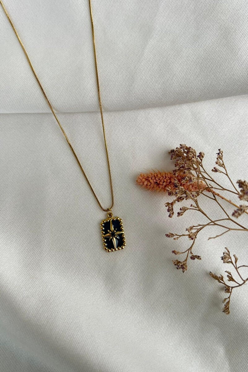 Kutup Yıldızı Detaylı Mavi Etnik Kolye