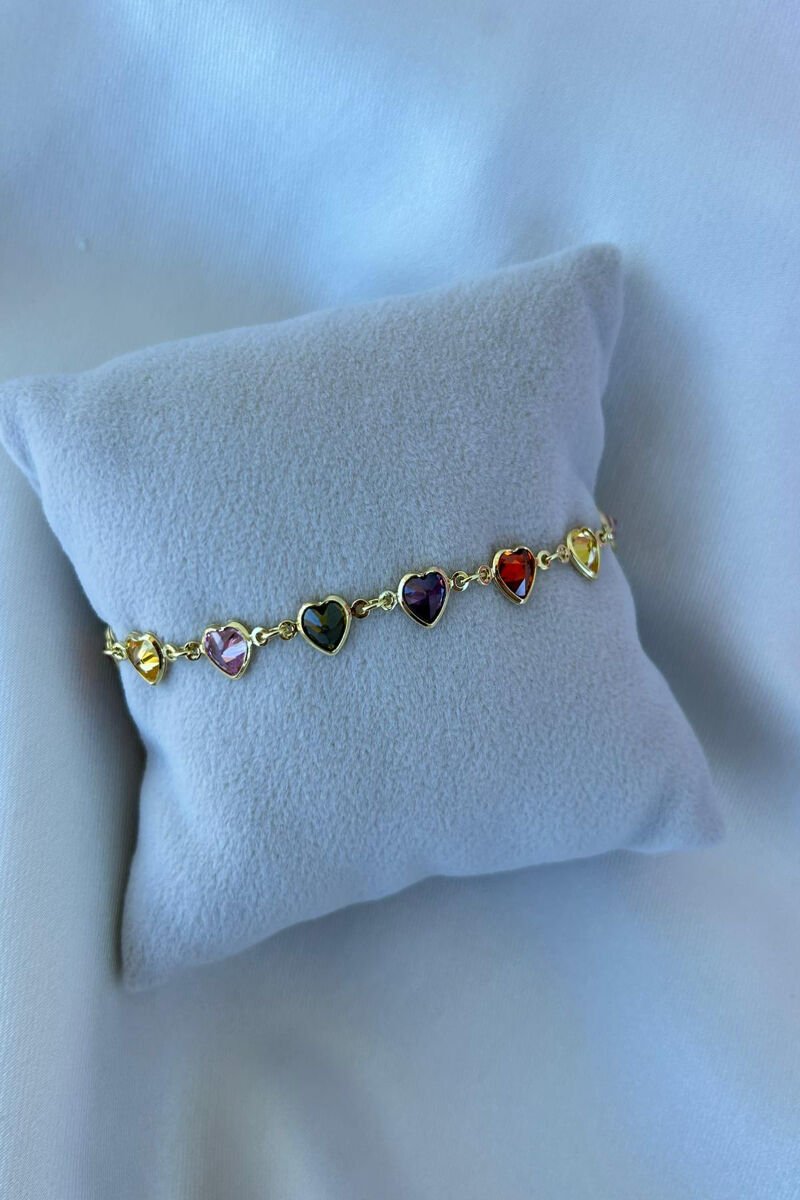 Renkli Minimal Kalp Model Bileklik