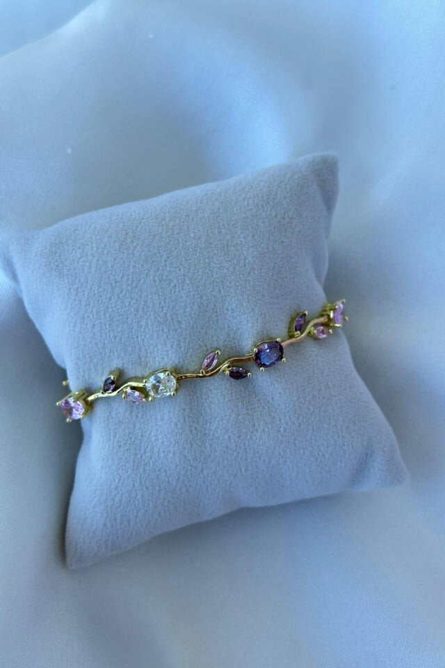 Renkli Kristal Taş Tasarım Model Bileklik