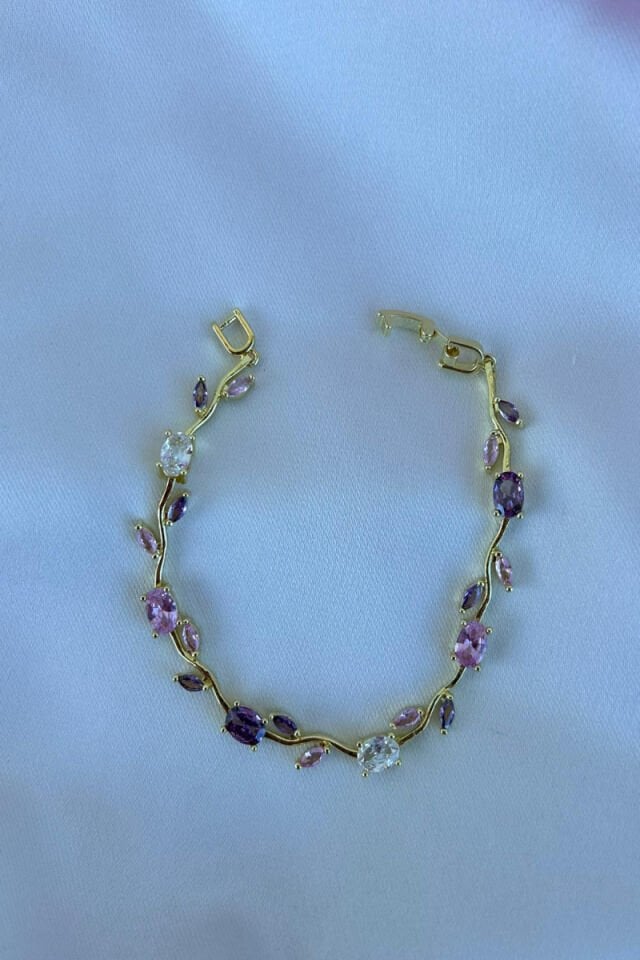 Renkli Kristal Taş Tasarım Model Bileklik