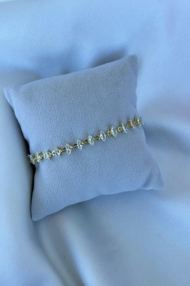 Oval Kristal Model Tasarım Bileklik