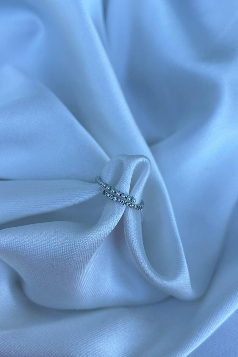 İnci Detaylı Tasarım Yüzük ( silver)