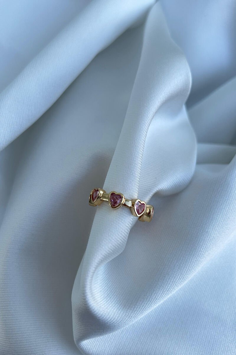 Pembe Tam Tur Tasarım Yüzük