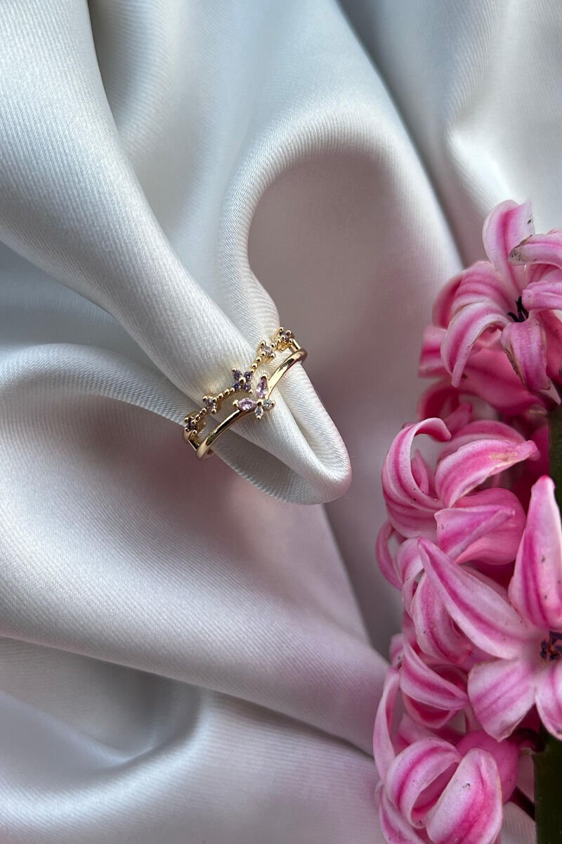 Kelebek Detaylı Prenses Model Yüzük