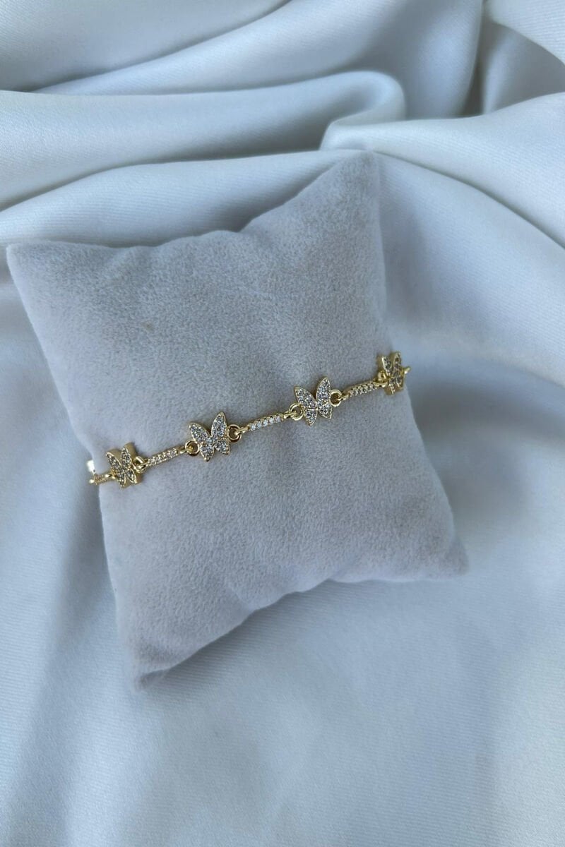 Taşlı Kelebek Model Tasarım Bileklik