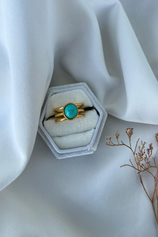 Firuze Taş Etnik Model Yüzük