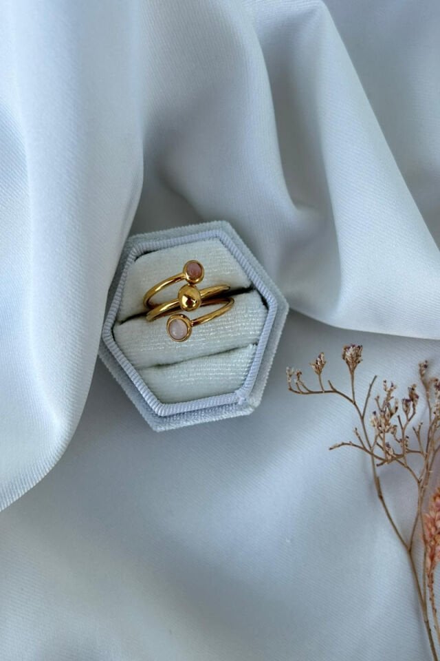 Ay Taşı Detaylı Sarmal Model Yüzük