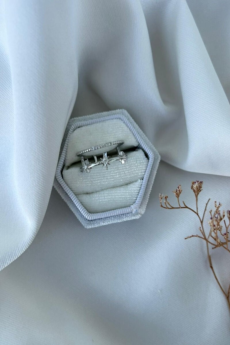 Kutup Yıldızı Detaylı Tasarım Yüzük(silver)