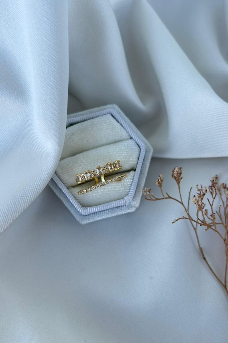 Zirkon Taşlı İkili Görünüm Tasarım Yüzük