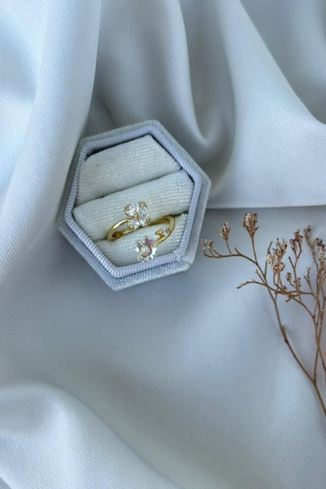 Tasarım  Model İkili Çiçek Yüzük